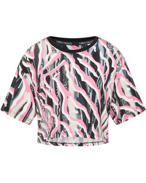 carlo colucci Tops ,Veelkleurig ,Cropped T-Shirt - Rood