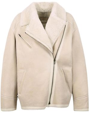 Isabel Marant Jassen ,Adelina Shearling Jas - Naturel