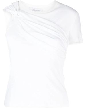 Blumarine Tops ,Wit ,Katoen T-Shirt M/C C/Nodo