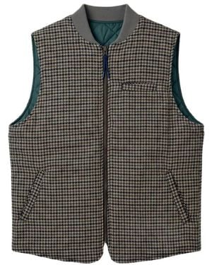Bl'ker Jassen ,Veelkleurig ,Wol Pied De Poule Vest Reversible Owl - Grijs