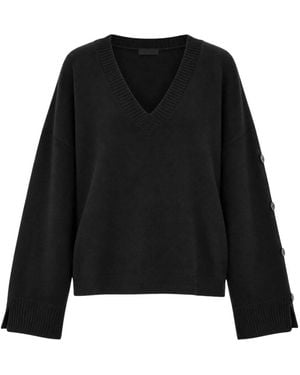 Akep Pullover Mit V-Ausschnitt Und Stickerei - Schwarz