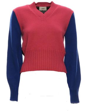 Akep V-Neck Knitwear - Red