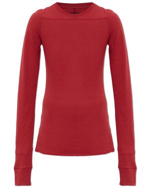 Rick Owens Tops ,Rood ,Katoen Girder Long Sleeve Tee