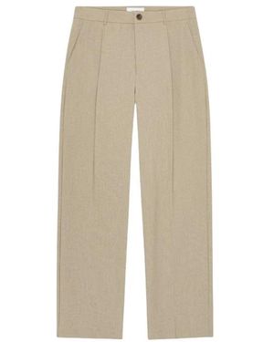 Les Deux Broeken ,Leer Reece Pleated Mini Check Pants - Naturel