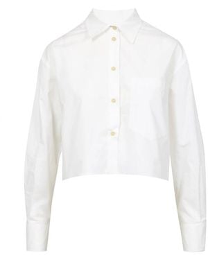 Erika Cavallini Semi Couture Weiße Baumwollbluse Klassischer Stil