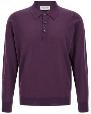 John Smedley Polo Shirts - Morado