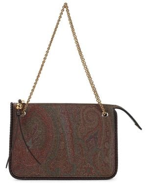 Etro Tassen ,Bruin ,Katoen Arnica Crossbody Clutch Tas
