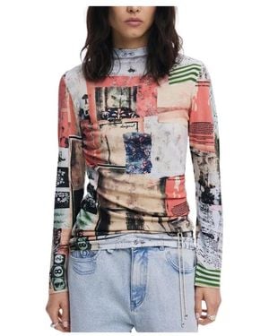Desigual Long Sleeve T-Shirts - Red