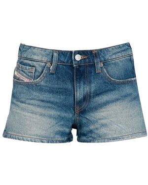 DIESEL Denim Shorts Mit Niedriger Taille - Blau