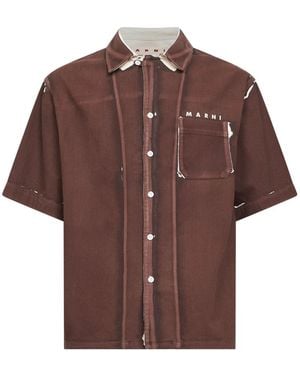 Marni Short Sleeve Shirts - Brown