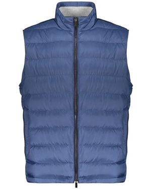 Paul & Shark Jassen ,Blauw ,Polyester Gewatteerd Gilet Met Dubbele Rits