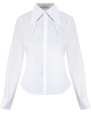 Vivienne Westwood Witte Katoenen Geborduurd Logo Top