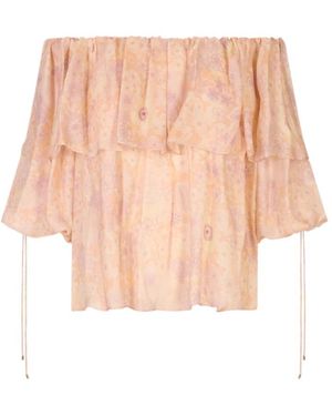 Chloé Off-Shoulder Zijden Top - Roze