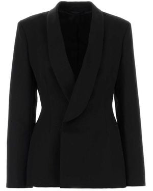 Carven Ja308 Shawl Collar Jacket - Schwarz