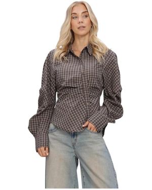 Notre-v Nv-Isa Check Blouse - Grijs