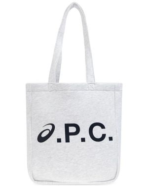 A.P.C. Tassen ,Grijs ,Katoen Lou Tote Bag - Wit
