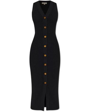 Michael Kors Geripptes Bodycon-Kleid - Schwarz