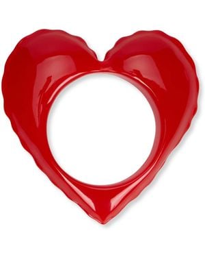 Moschino Accessoires ,Rood ,Hartvormige Ring