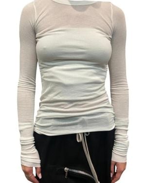 Rick Owens Tops ,Wit ,Long Sleeves Rib T - Grijs