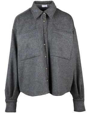 Brunello Cucinelli Camicia Larga Corta - Grijs