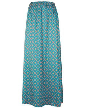 Gallo Damen Langer Hellblauer Rock Mit Argyle-Muster