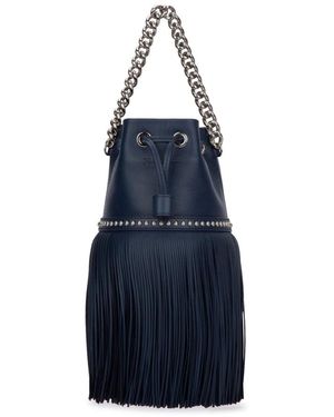J&m Davidson Tassen ,Blauw ,Leer Mini Fringe Carnival