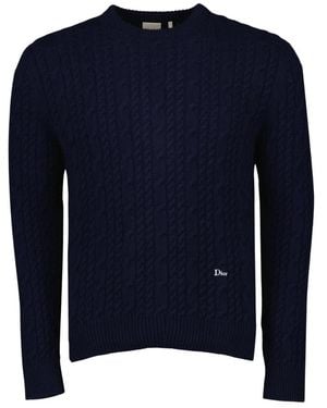 Dior Cable-Knit Cashmere Sweater - Blau