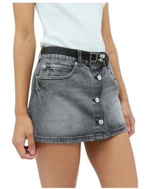 Courreges Rokken ,Grijs ,Denim Trucker Denim Mini Rok - Blauw