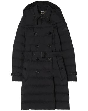 Burberry Jassen ,Zwart ,Leer Audley Mid Puffer Coat
