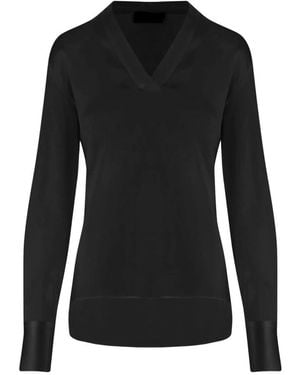 F.it Overhemden ,Zwart ,Spandex Stretch Zijde Blouse