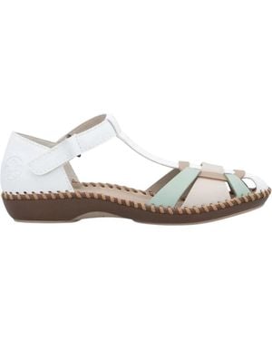 Rieker Schoenen ,Wit ,Platte Sandalen