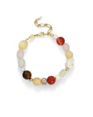 Anni Lu Accessoires ,Veelkleurig ,Leer Multikleur Seaside Armband Met Edelstenen - Metallic