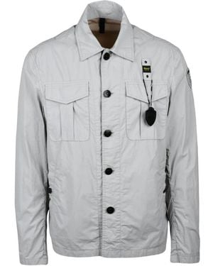 Blauer Leichte Jacke - Grau