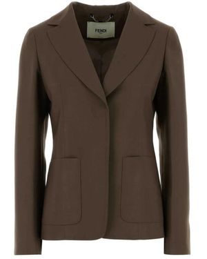 Fendi Jassen ,Bruin ,Stijlvolle Jas