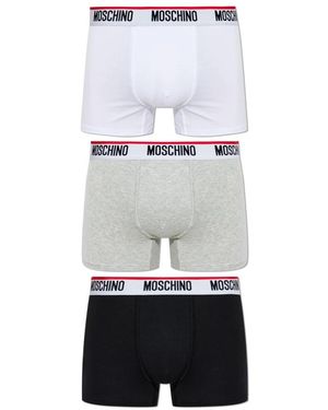 Moschino Ondergoed ,Veelkleurig ,Katoen Driepak Boxershorts - Wit