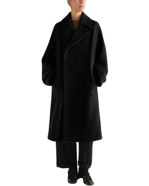 Lemaire Double-Breasted Coats - Black