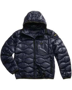 Blauer Gewatteerd Donsjack - Blauw