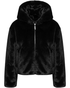 Pennyblack Jassen ,Zwart ,Pbpargenta Jas Van Imitatiebont