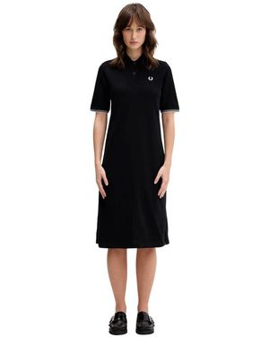 Fred Perry Midi Jurken - Zwart