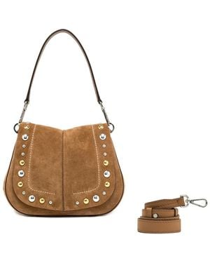 Gianni Chiarini Tassen ,Bruin ,Suède Helena Round Shoulder Bag