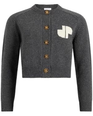 Patou Truien & Vesten ,Grijs ,Wol Intarsia Cardigan