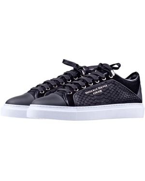 Benjamin Berner Python cut white sole sneakers - Blau