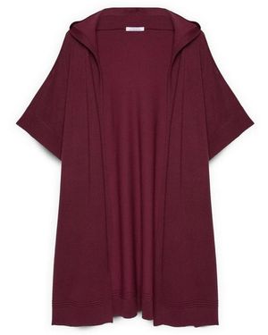 FIORELLA RUBINO Truien & Vesten ,Rood ,Nylon Maxi Vest Met Capuchon - Paars