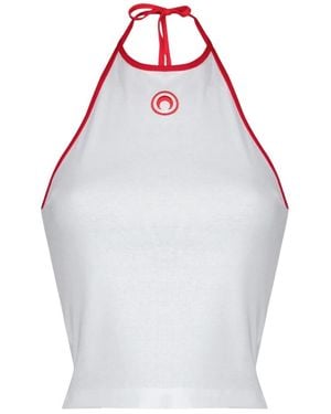 Marine Serre Neckholder-Top - Weiß