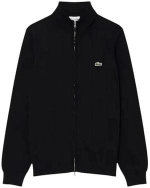 Lacoste Hoodies & Sweatvesten ,Zwart ,Zip-Throughs