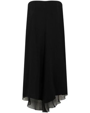 Victoria Beckham Uitlopende Midi Rok - Zwart