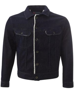 Lardini Fluwelen Jas Met Interne Voering Van Bont - Blauw