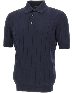 FILIPPO DE LAURENTIIS Tops ,Blauw ,Katoen Filippo De Laurentis T-Shirts En Polo's Blauw