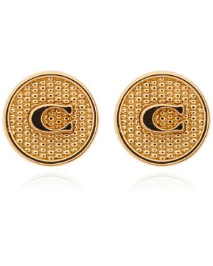 COACH Accessoires ,Geel ,Logo Oorbellen - Metallic