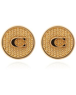 COACH Logo Ohrringe - Mettallic